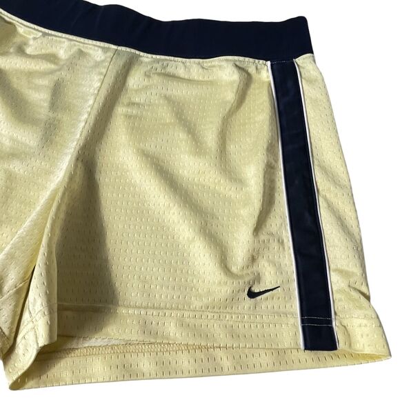 Nike Women's Large 12-14 Running Athletic Shorts Yellow & Navy RN56323 CA05553 - Picture 2 of 10
